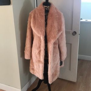 Blush faux fur jacket
